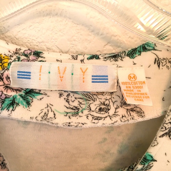 💐VTG 80s drop waist cotton floral dress - Picture 4 of 11